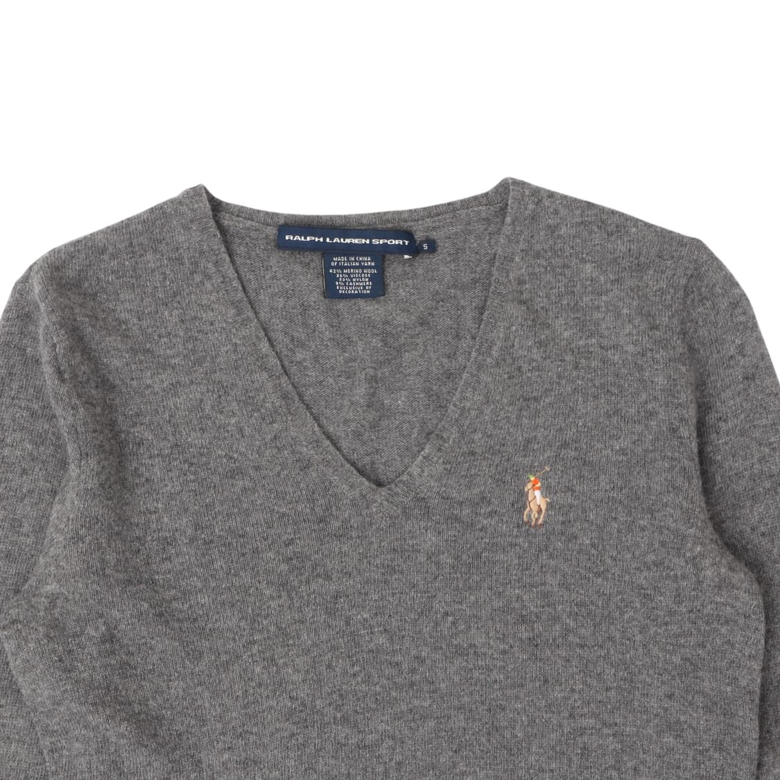 폴로 랄프로렌 그레이 울 캐시미어 브이넥 니트 상품이미지2