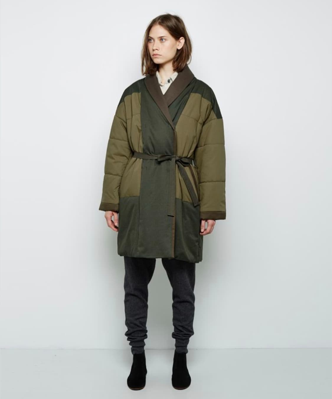 이자벨마랑  카키 컬러블럭 아우터 상품이미지1