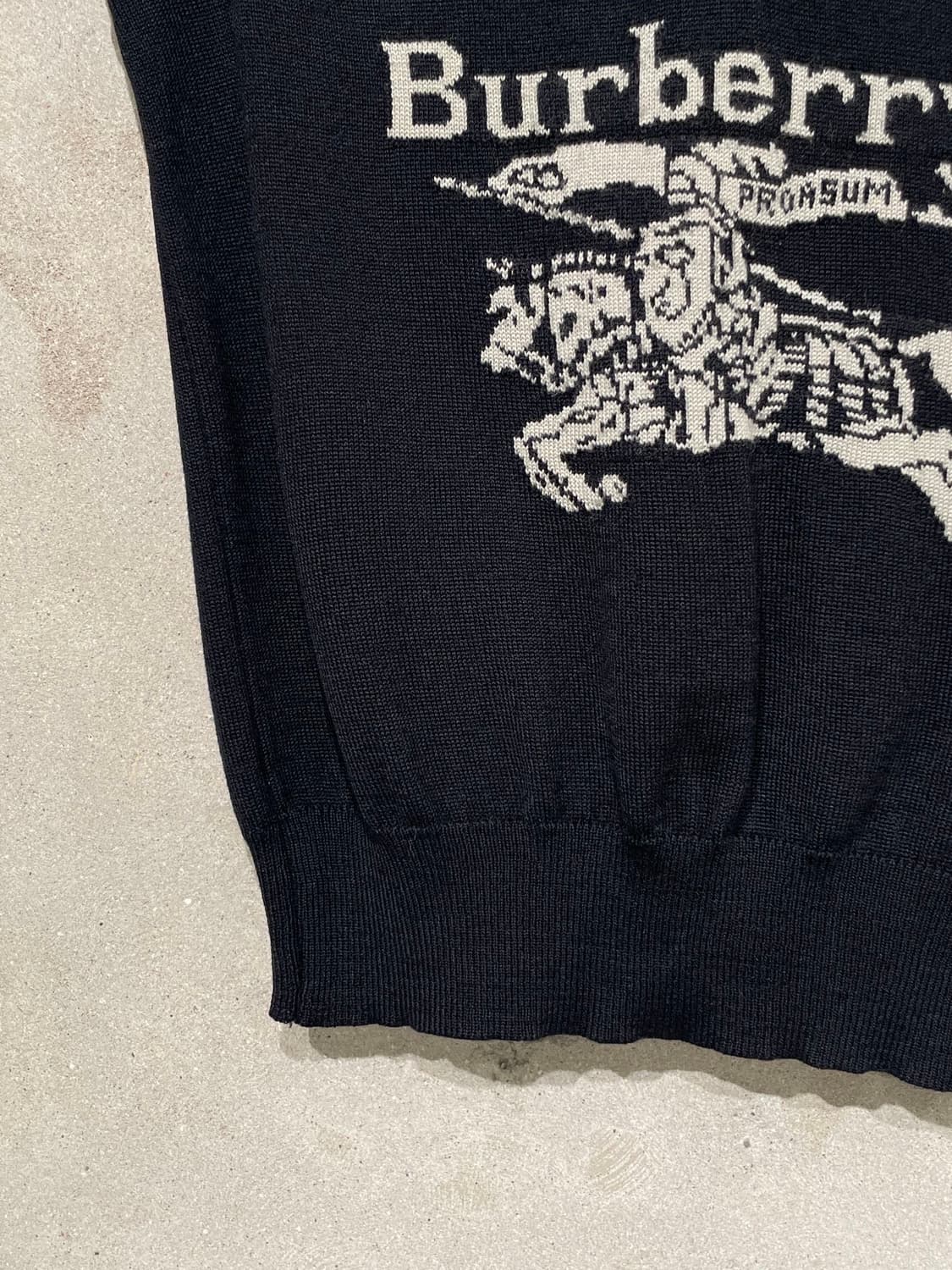 버버리 블랙 스코틀랜드 V넥 니트 베스트 상품이미지4