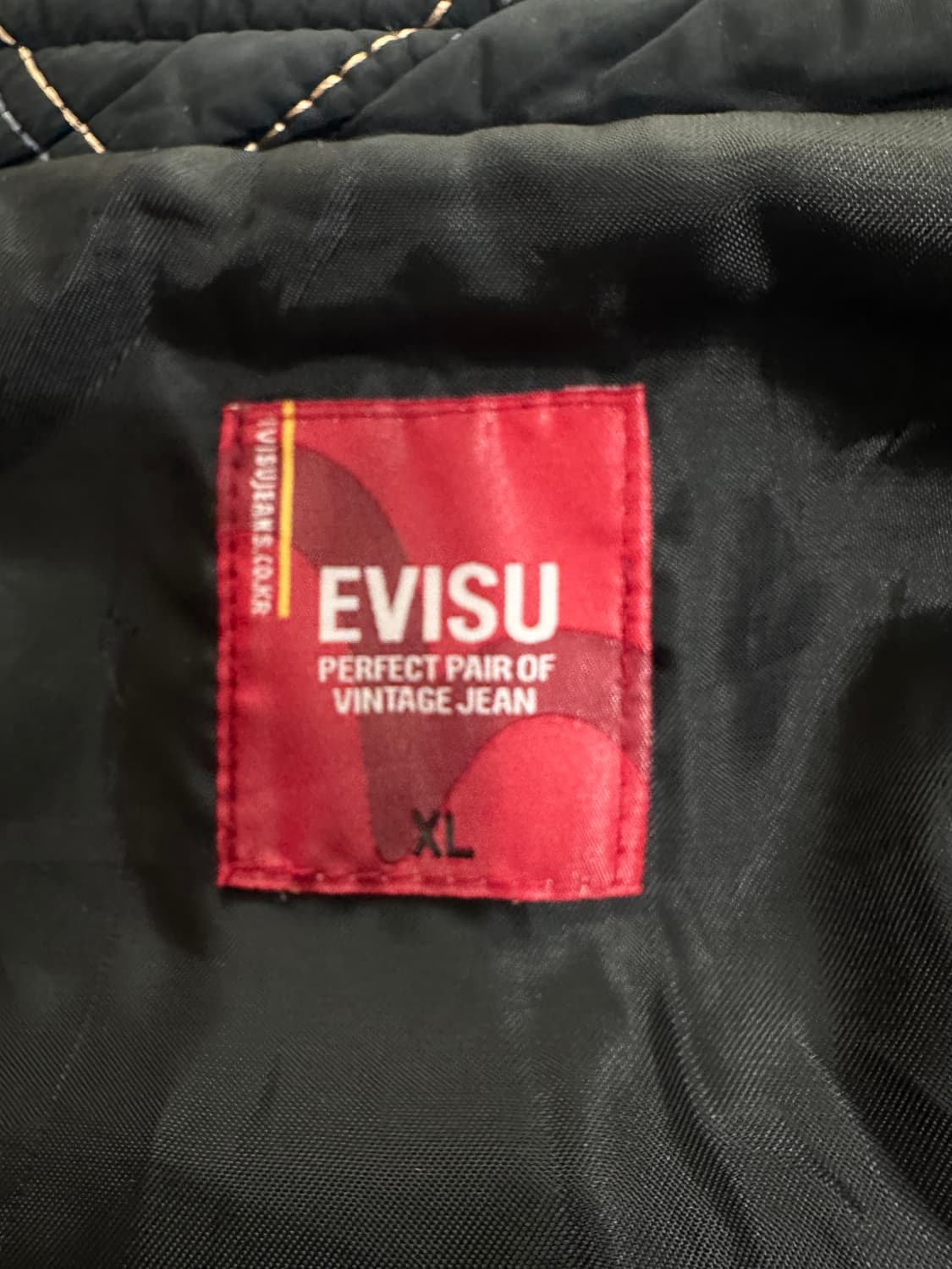 EVISU 에비수 퀼팅 자켓 XL 블랙 상품이미지7