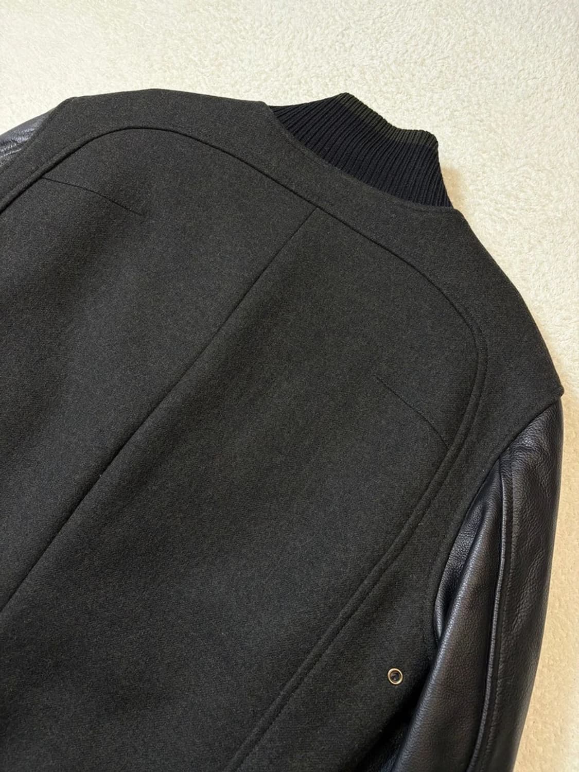 타임옴므 12FW 소가죽 배색 울 바시티 자켓 PN6056 상품이미지7