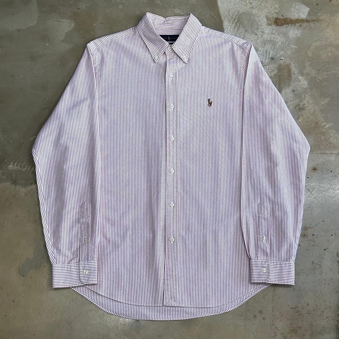 L 폴로랄프로렌 클래식핏 핑크 스트라이프 셔츠 상품이미지2