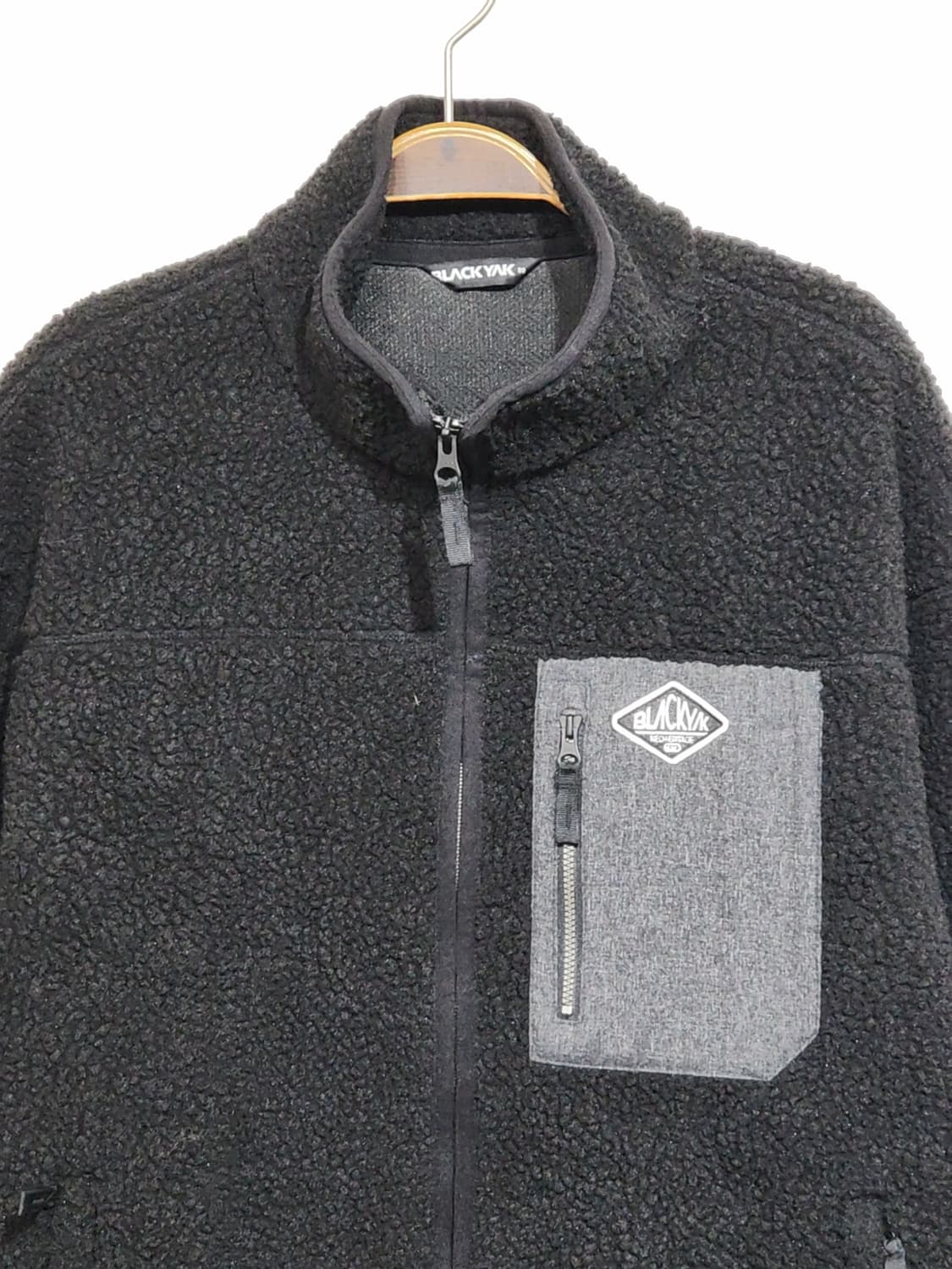 (95) 블랙야크 플리스 롱점퍼 검정 뽀글이 후리스 자켓  상품이미지2