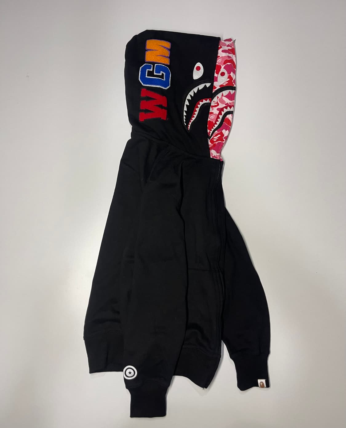 베이프 샤크 후드집업 핑크 카모 M 상품이미지4