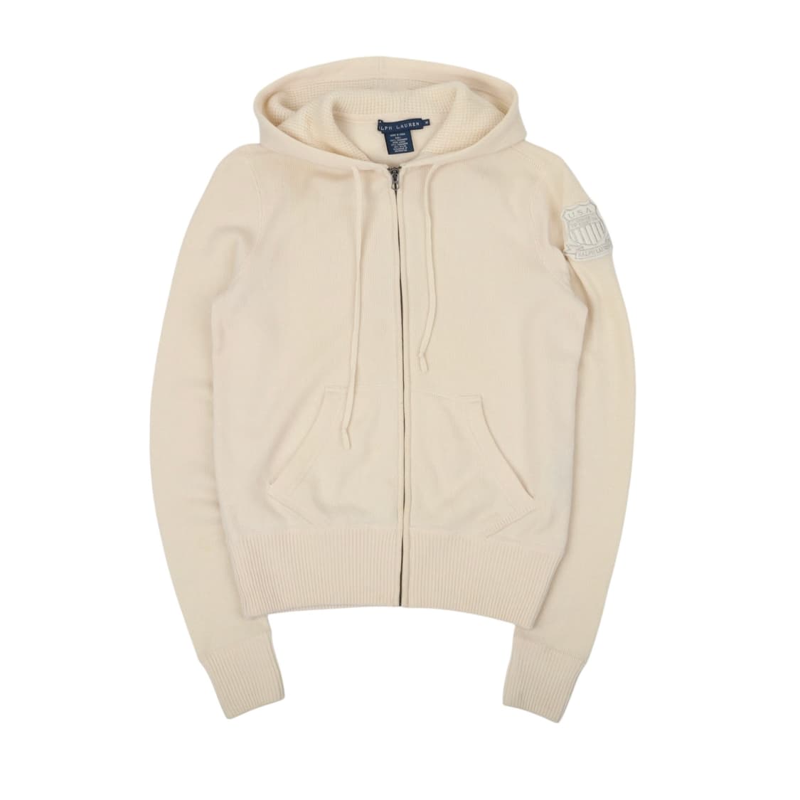 폴로 아이보리 캐시미어 100 니트 후드집업 상품이미지1