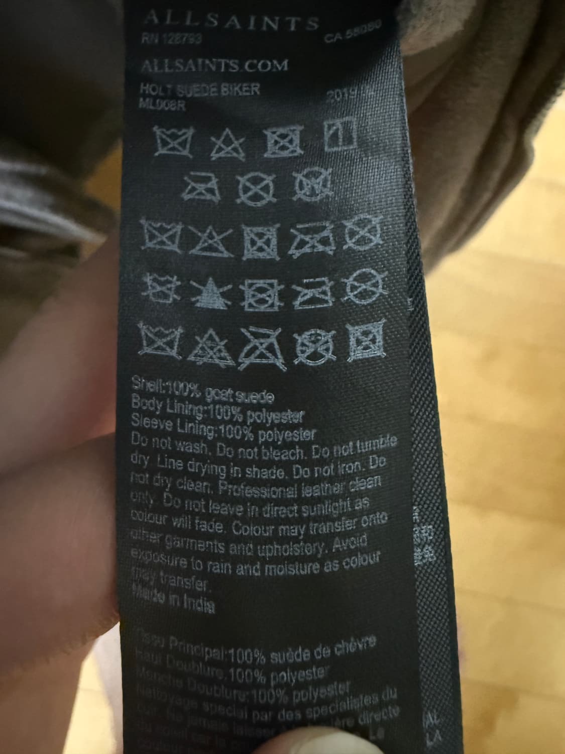 올세인츠 Holt 스웨이드 바이커 자켓 M 상품이미지5