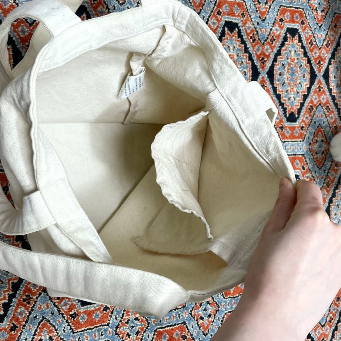 캉골 베이지 캔버스 에코백 상품이미지5