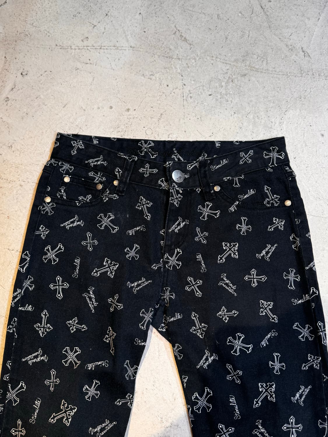 크로스 패턴 스키니진 상품이미지3