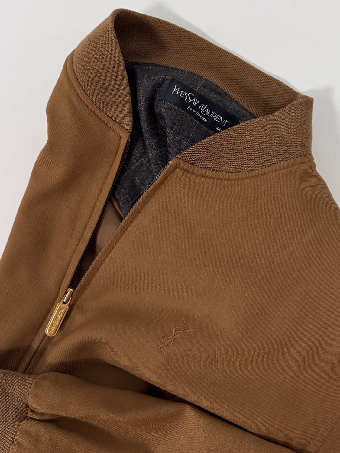 입생로랑 90‘s 오버핏 브라운 울 블루종 자켓 상품이미지3