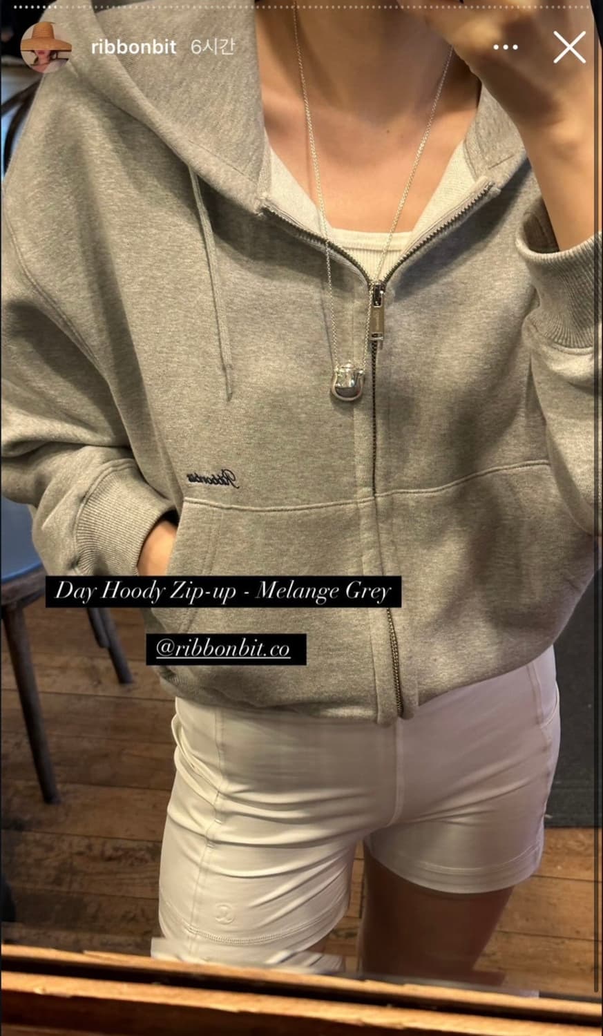 Ribbonbit Day hoody zipup 그레이 상품이미지6