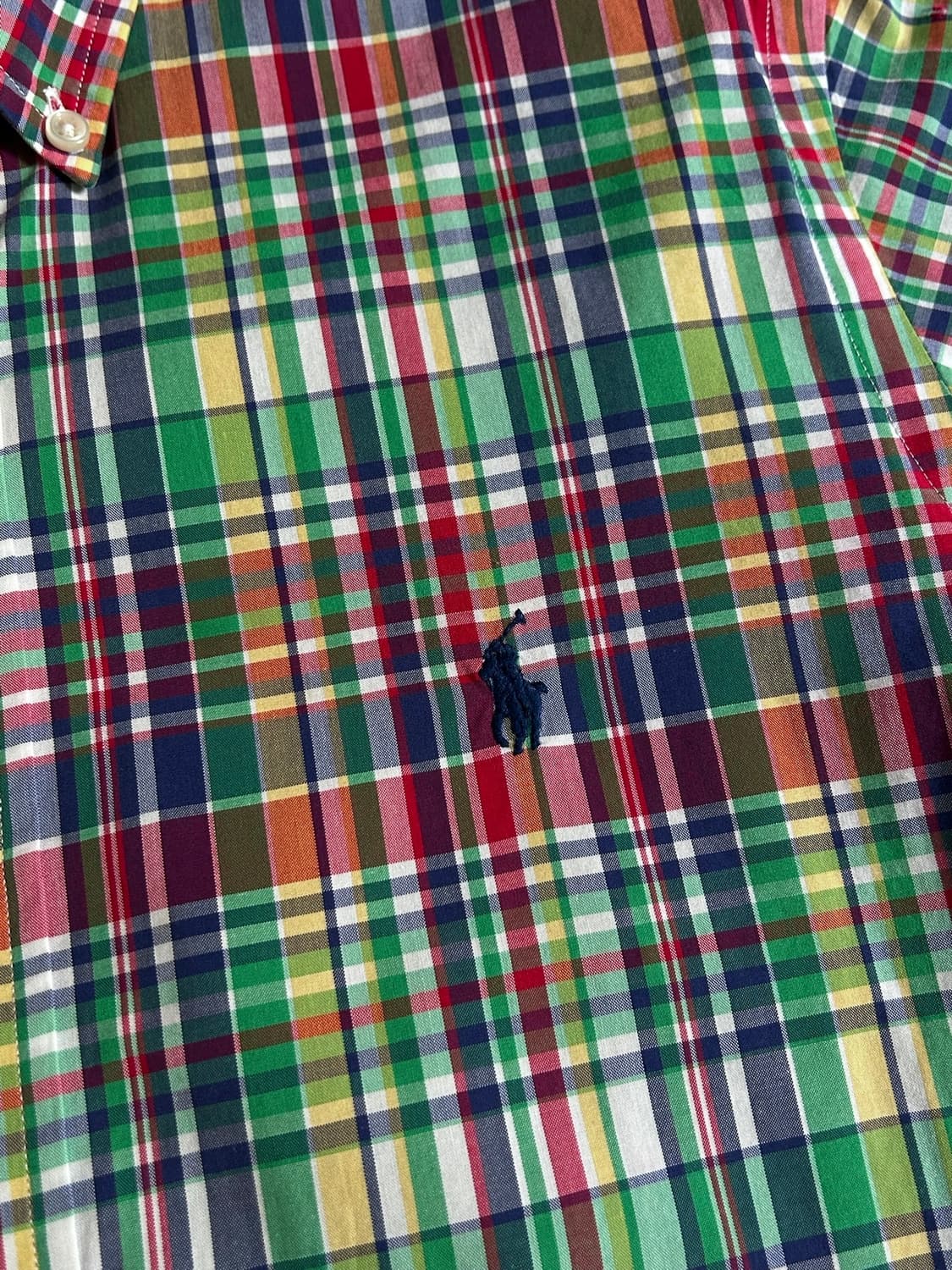 폴로랄프로렌 커스텀핏 마드라스 체크 셔츠 Made in India 상품이미지8