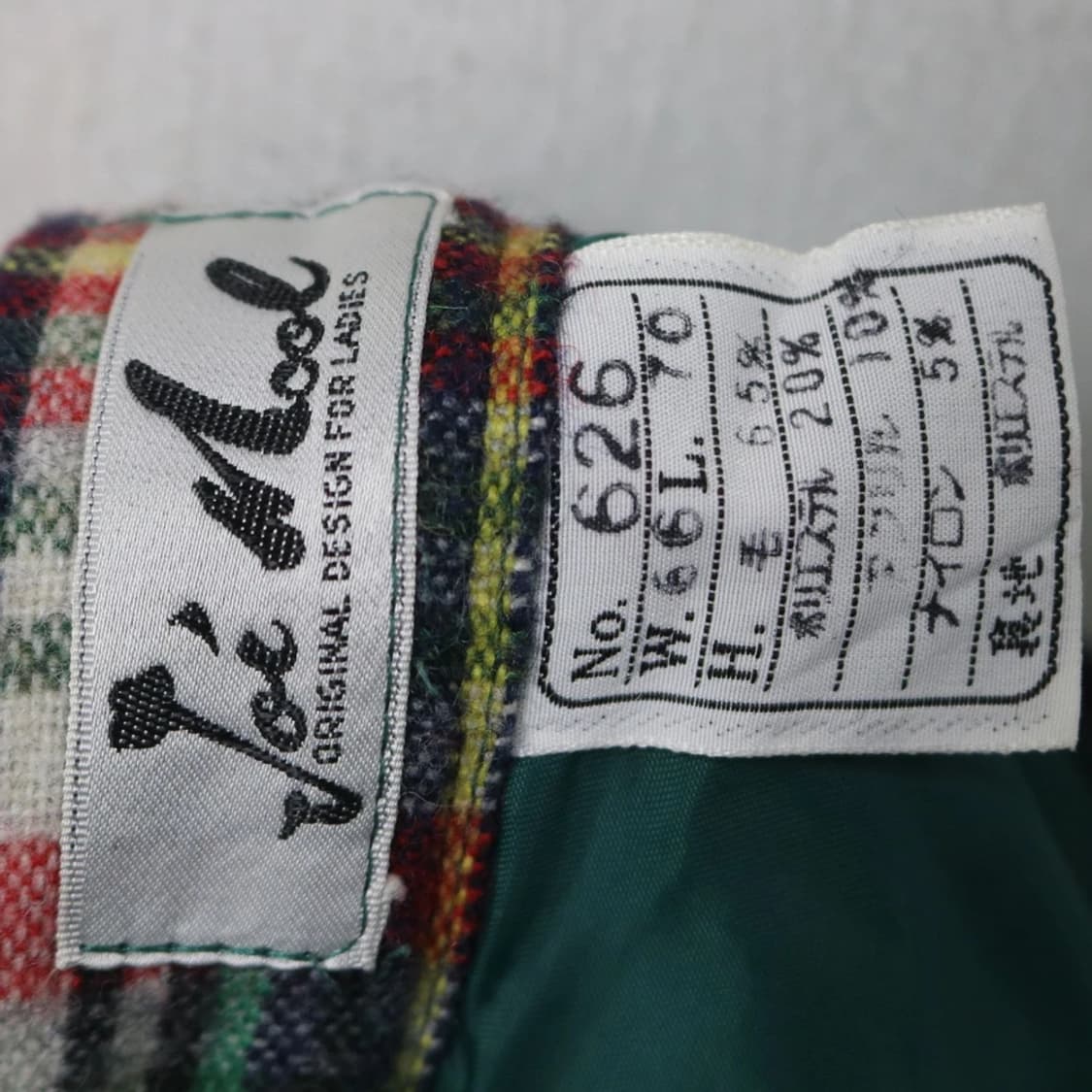 체크 울 혼방 플리츠 미디 스커트 62445 상품이미지5