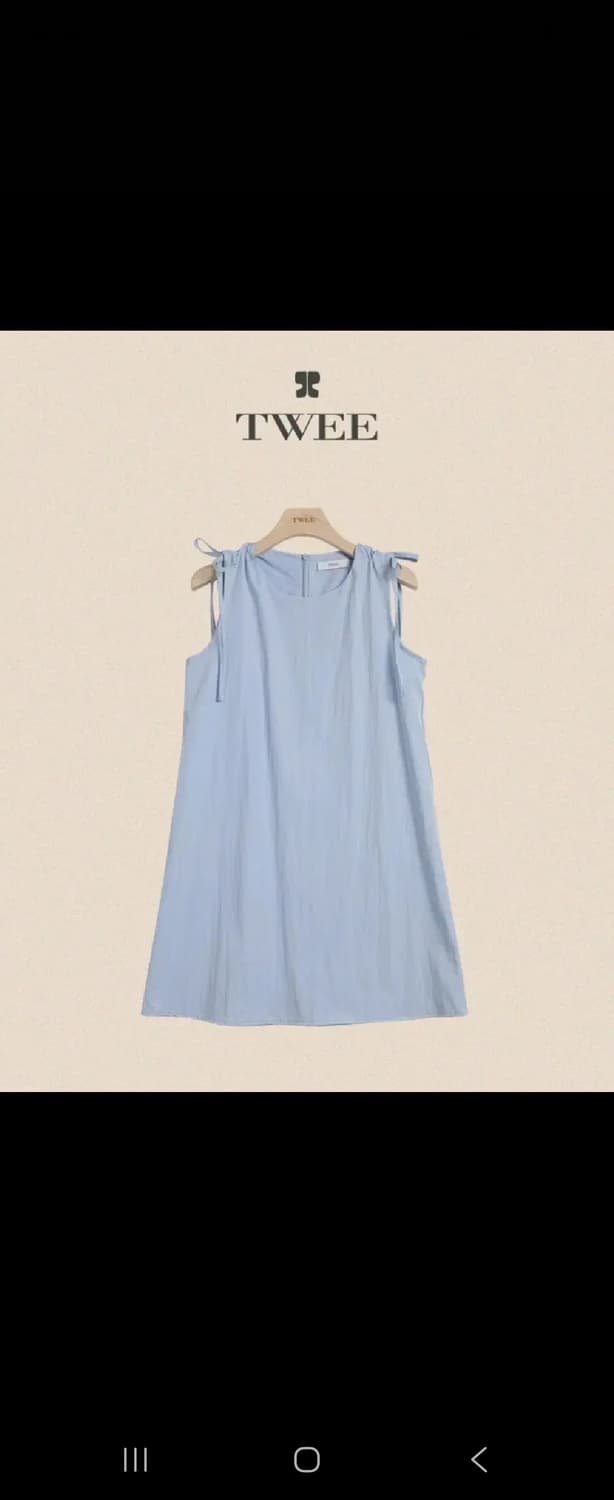 트위(TWEE) 하퍼 셔링 리본 원피스 상품이미지3