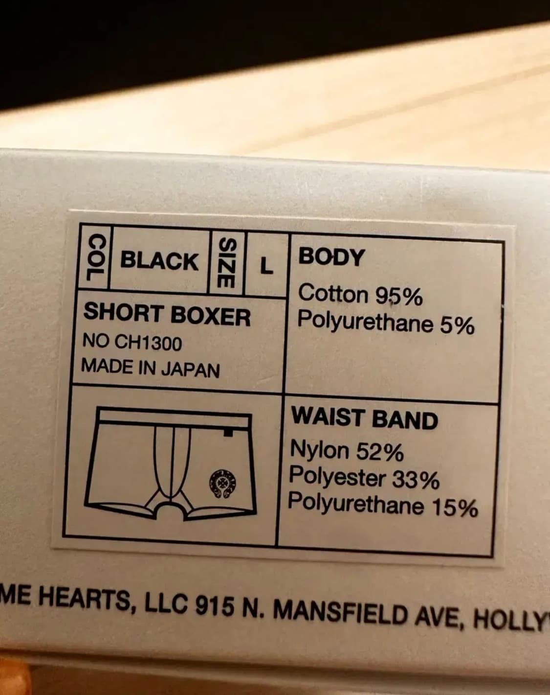 풀박인보이스) 크롬하츠 복서프리프 블랙 L 상품이미지5