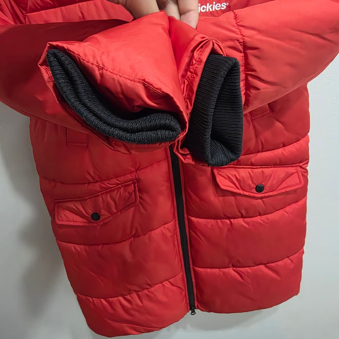 디키즈 레드 롱 패딩 점퍼 L(150) 상품이미지4