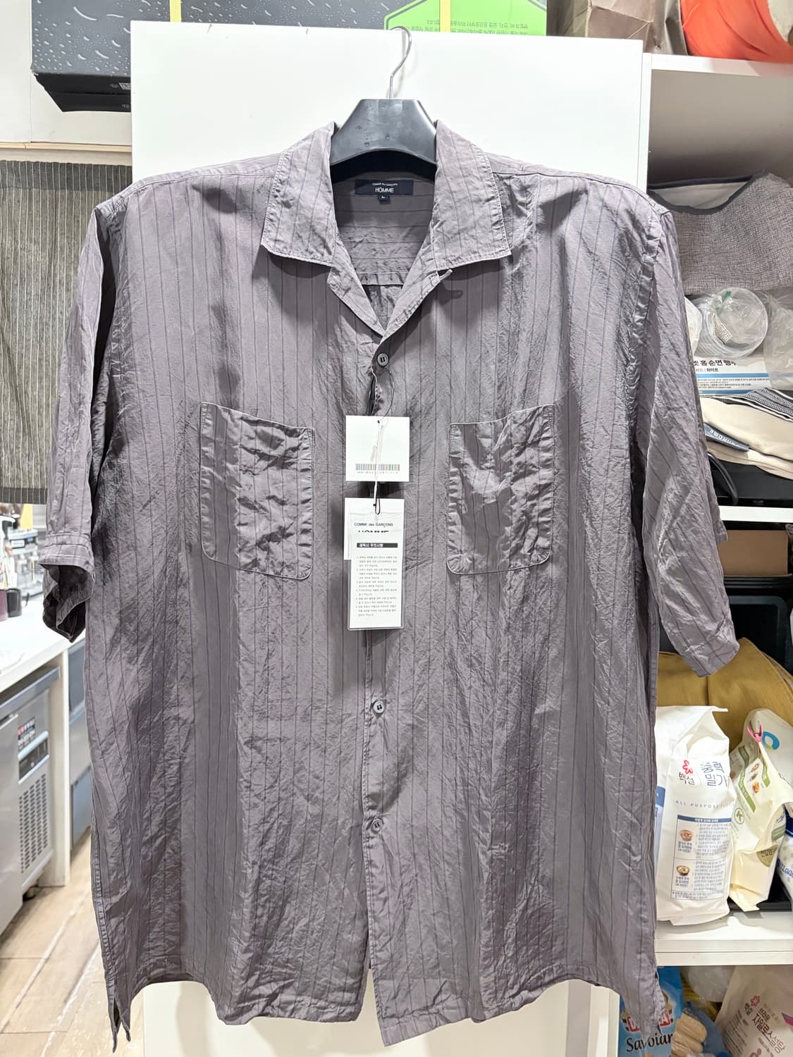 Comme des garcons homme 큐프라 셔츠 그레이 L 상품이미지1