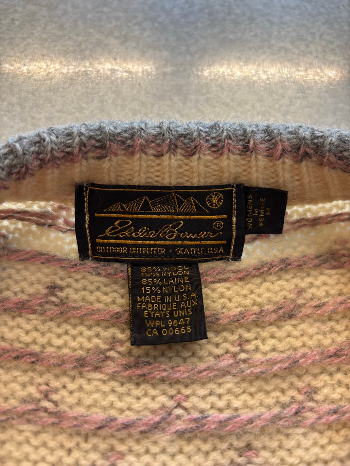 80s 미국 생산 에디바우어 노르딕 니트 상품이미지2