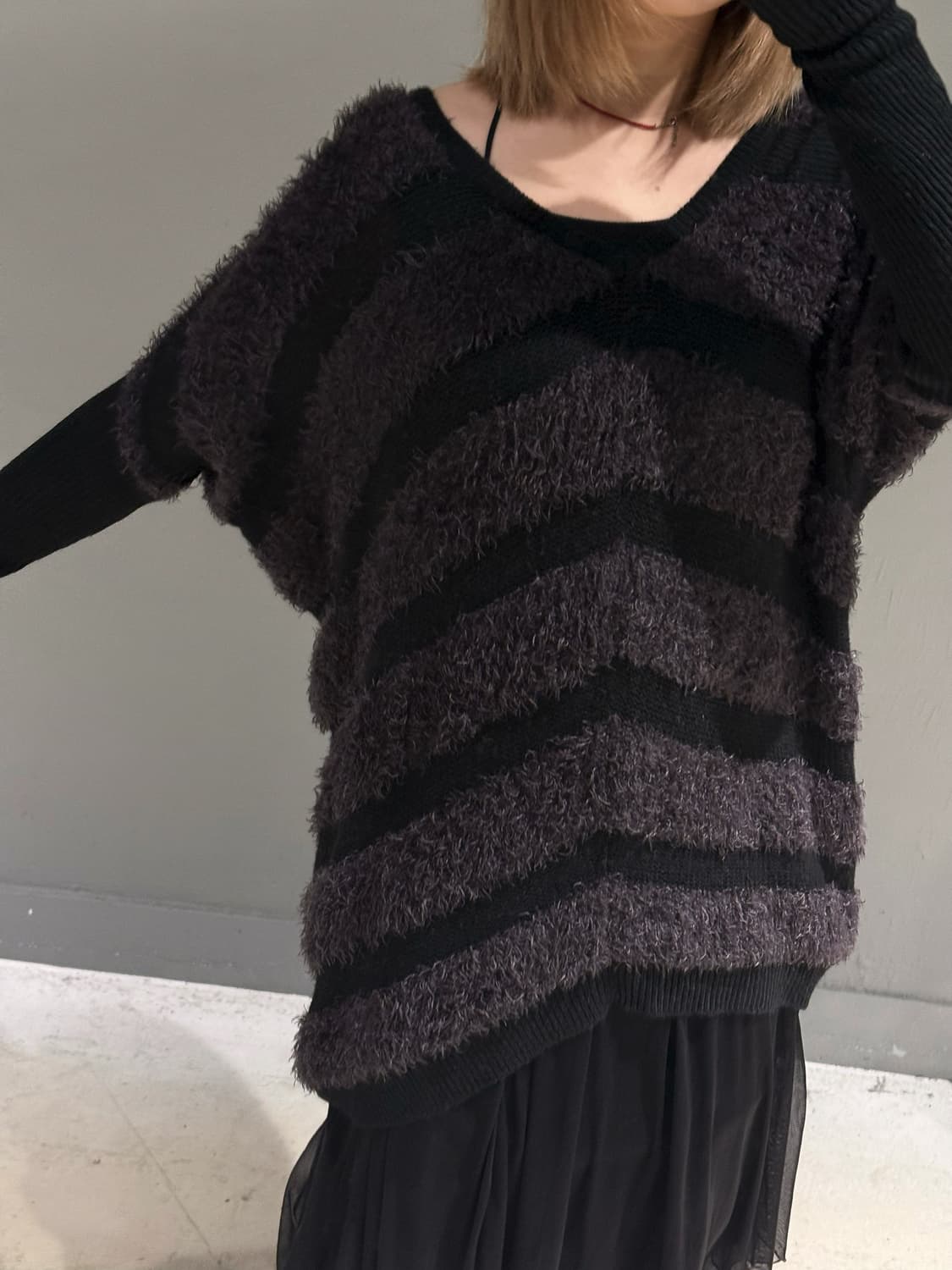 fluffy fur stripe pattern ops 상품이미지4