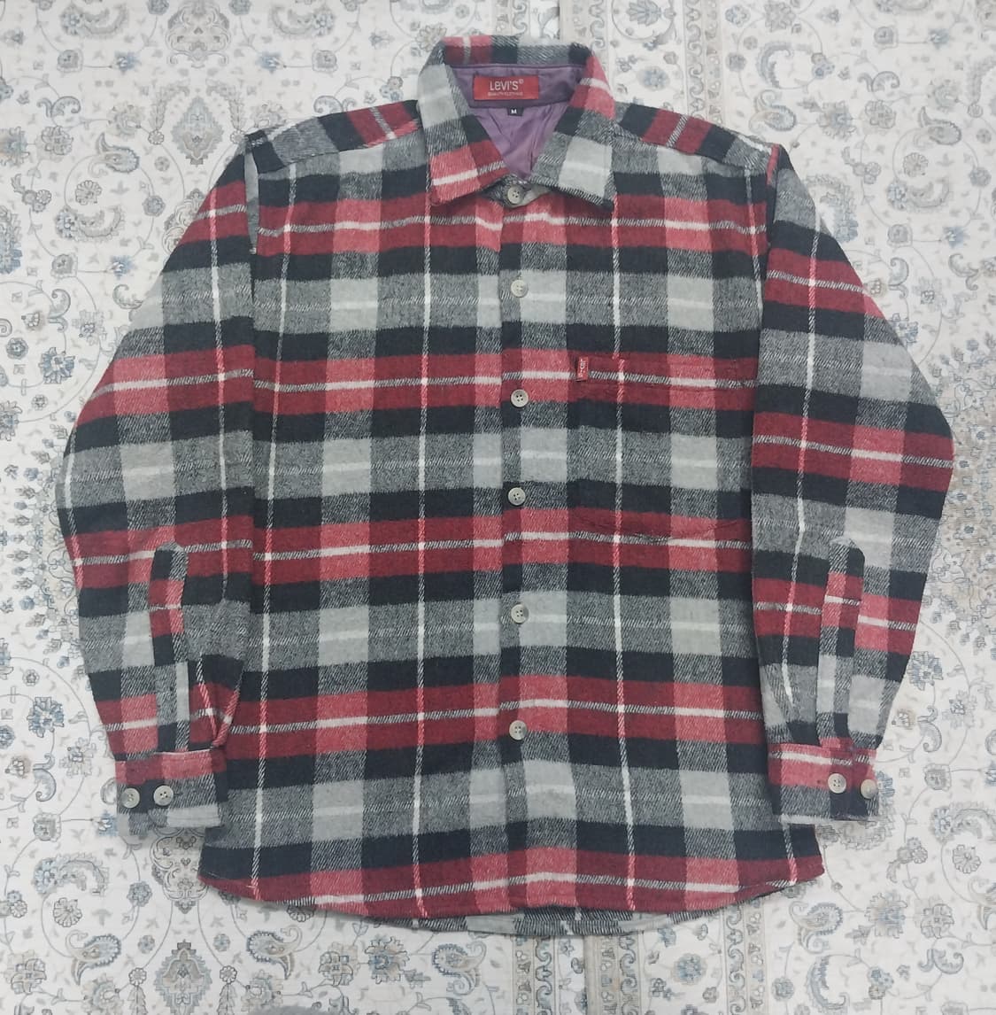 리바이스 레드/블랙 체크 플란넬 셔츠 M 상품이미지1