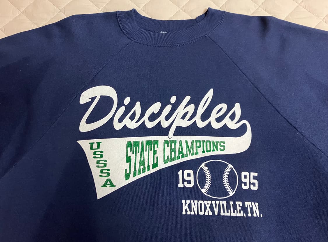 빈티지 USA 90s Hanes 헤인즈 50/50 베이스볼 스웻셔츠 XL 상품이미지2