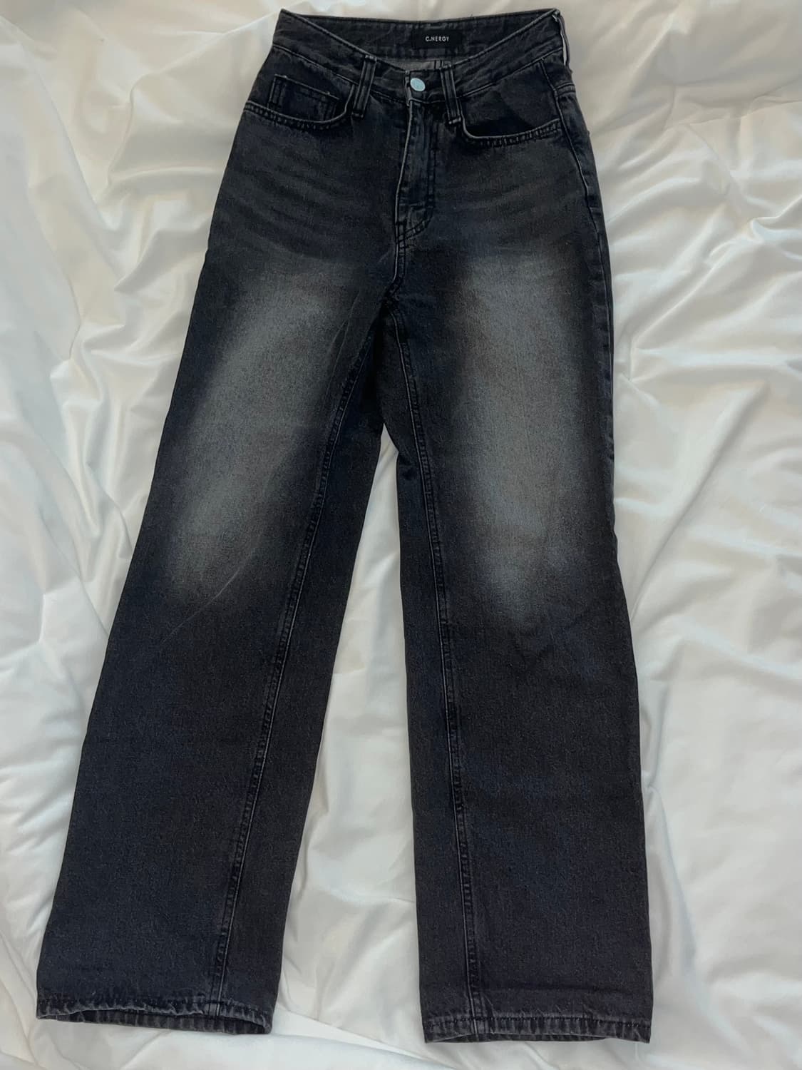 (쿨거2)흑청 와이드 워싱 데님 상품이미지2