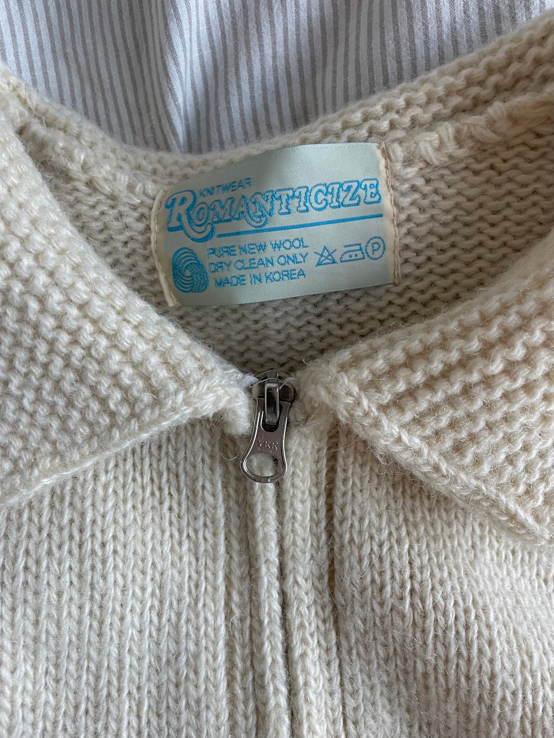 셔틀랜드울100% 코위찬 카라니트집업 가디건 지퍼가디건 상품이미지3