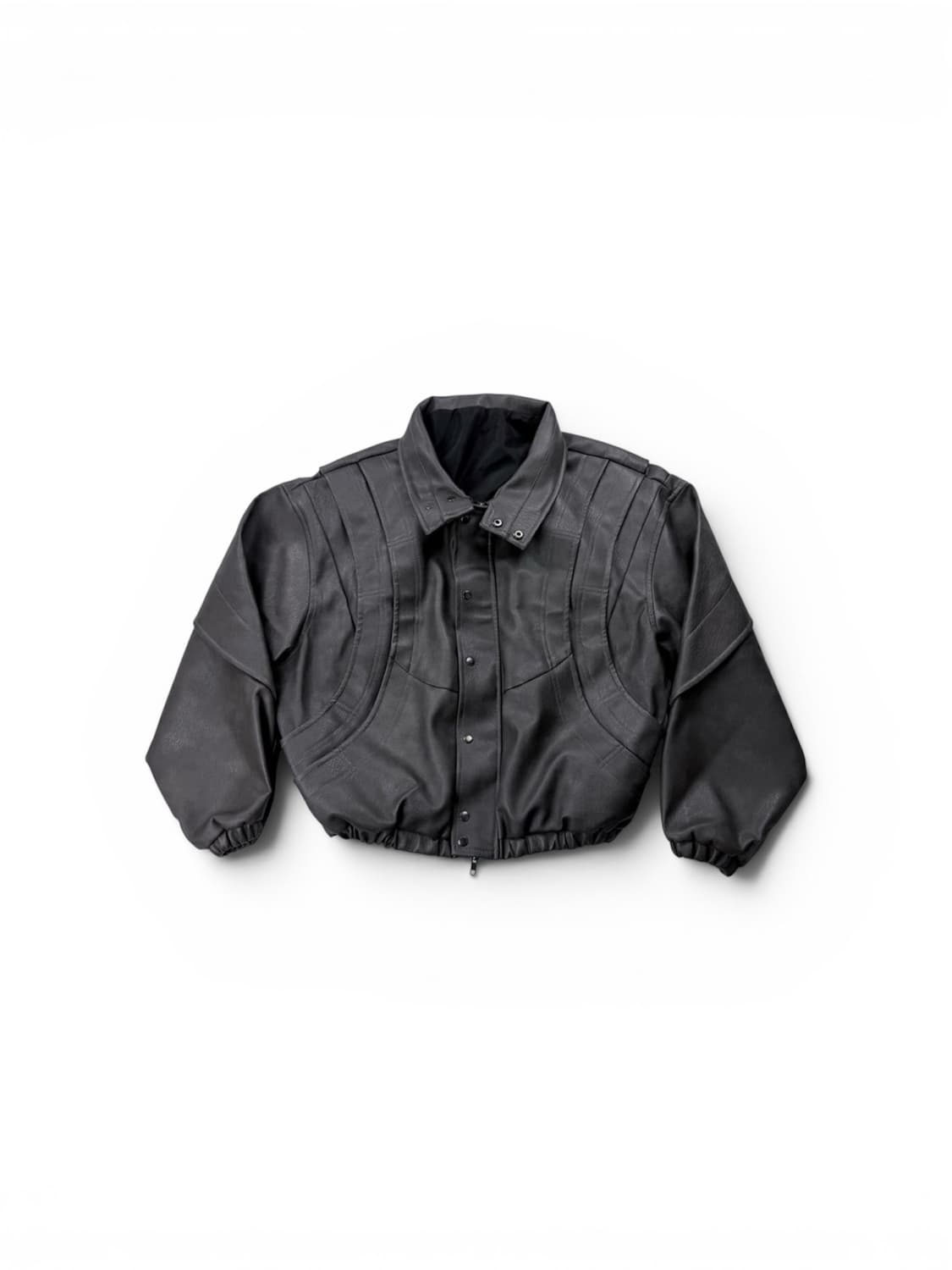 LEATHER Cropped bomber jacket 상품이미지1