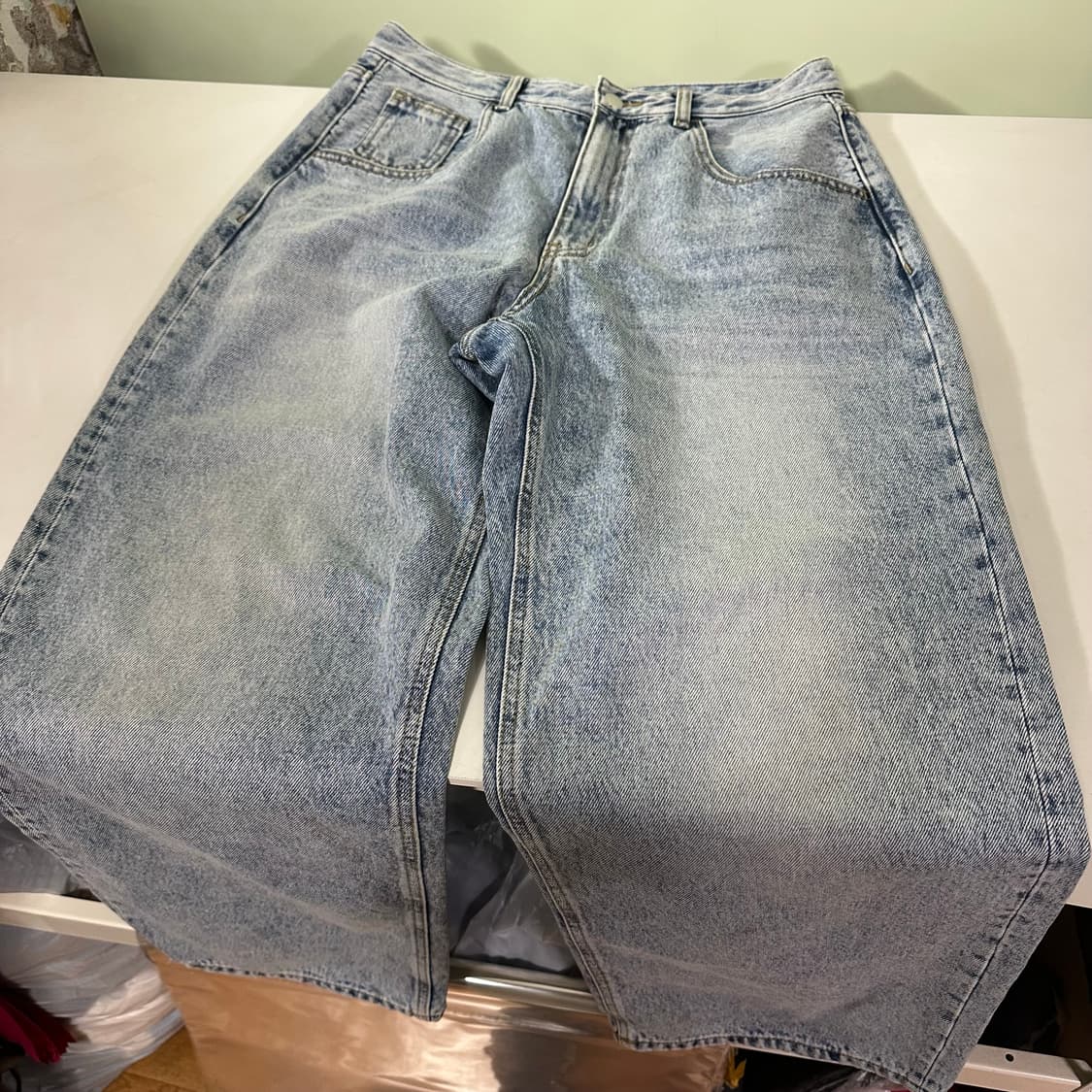 48 XL 퍼스트플로어 세미와이드핏 아이스워시드 데님팬츠 청바지 상품이미지3