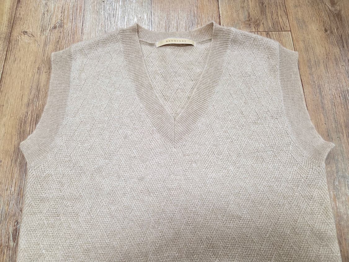 쏘니세이(SSONYSAY) 캐시미어 베스트니트 55-66 상품이미지2