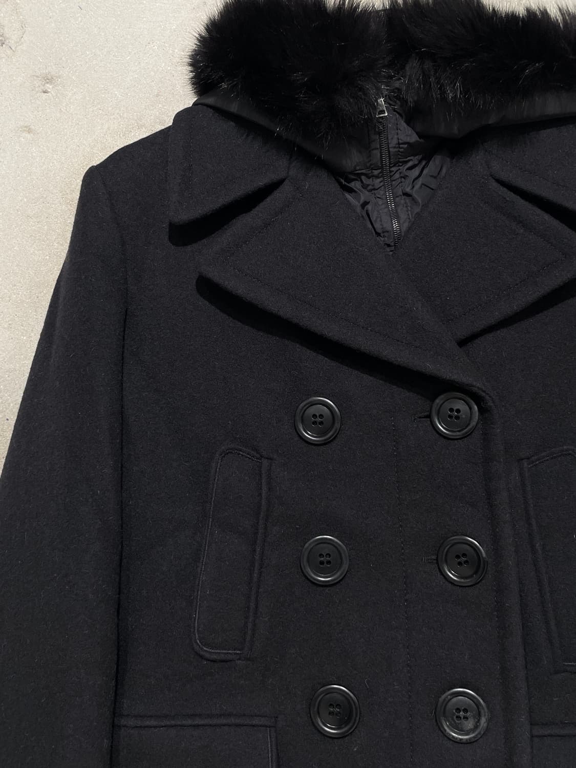 프라다 블랙 도킹 퍼 후디 알파카 울 자켓 상품이미지2