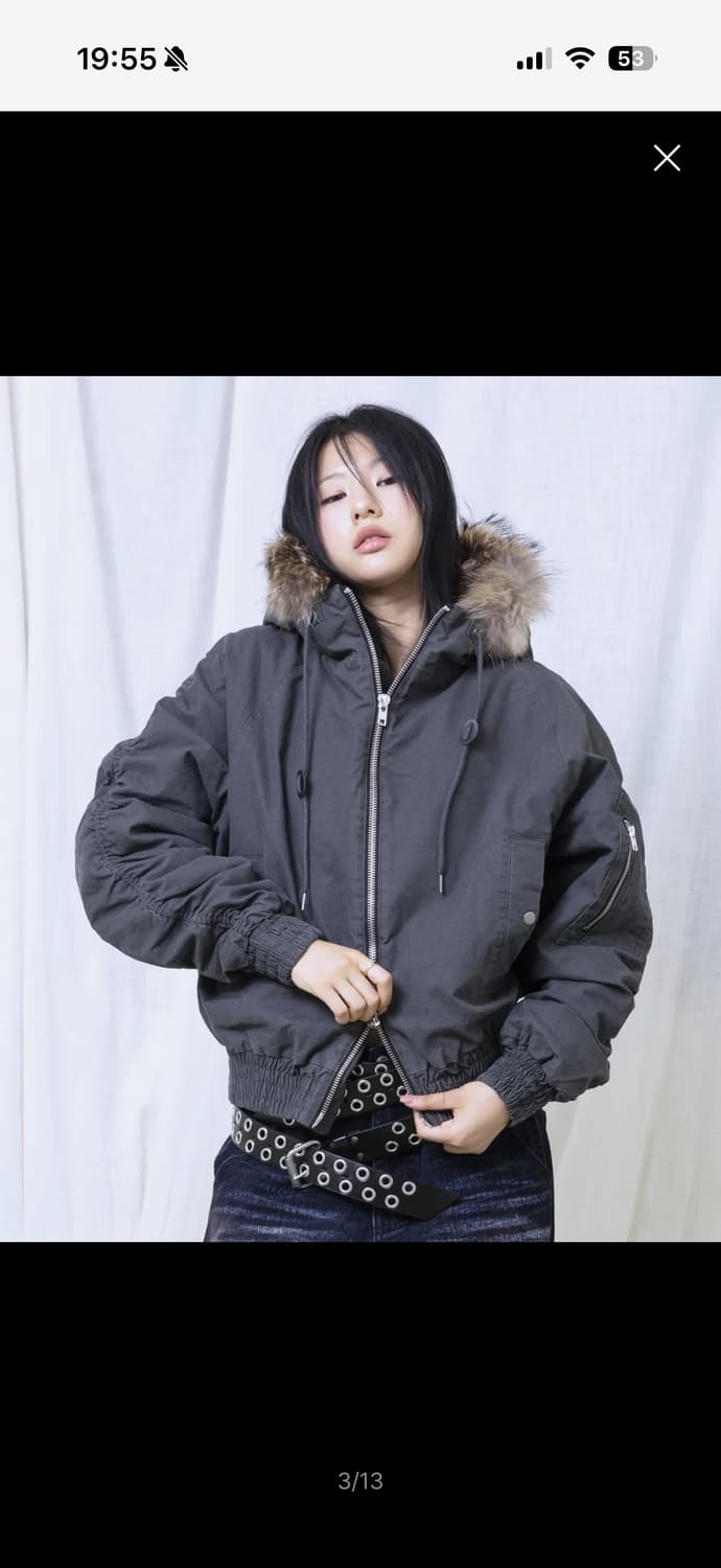 글랙 GJ098 러스티 N2B 숏 파카 그레이 m사이즈 상품이미지1