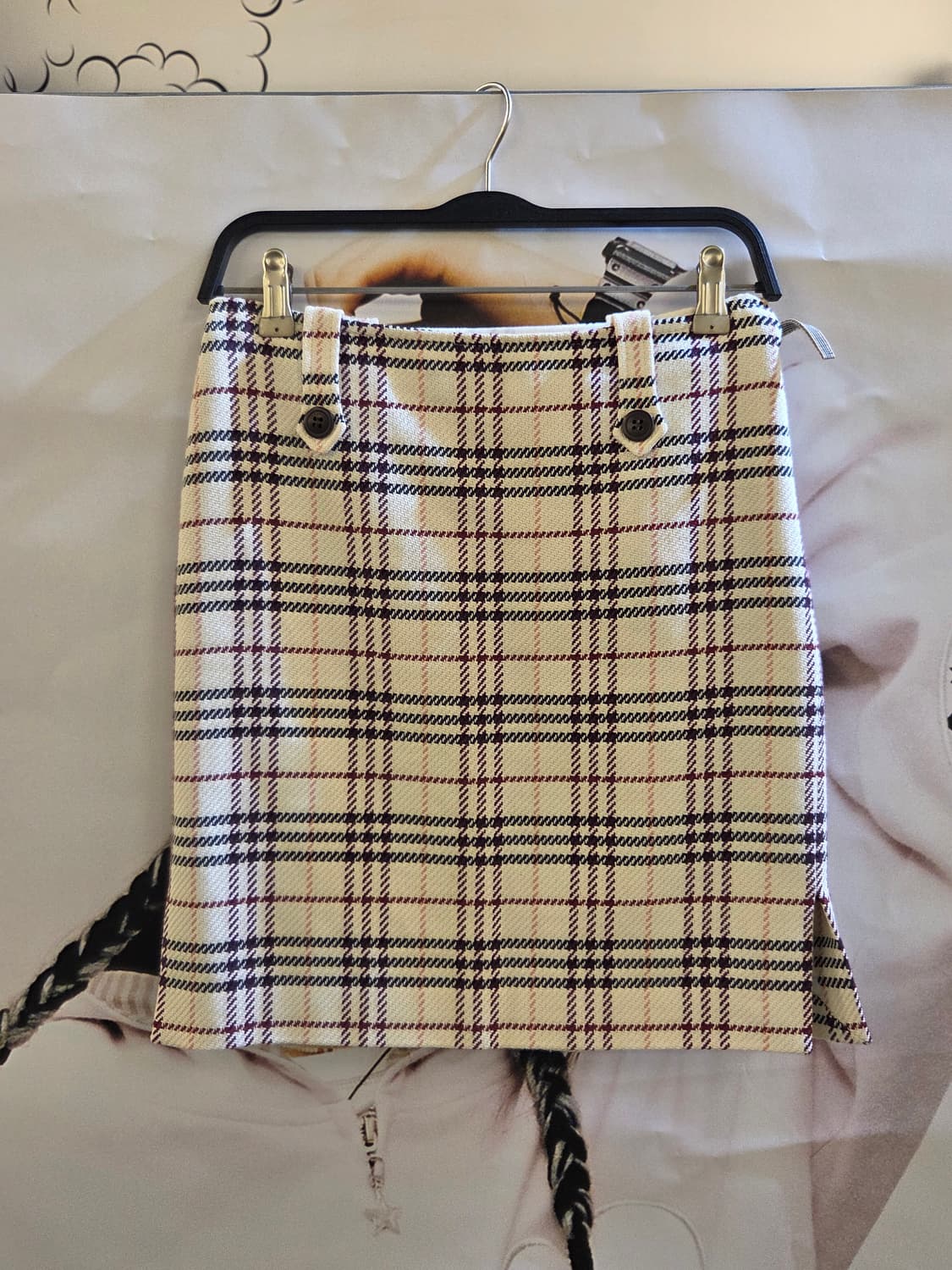 BURBERRY 버버리 아이보리 노바체크 미니스커트💯 상품이미지1