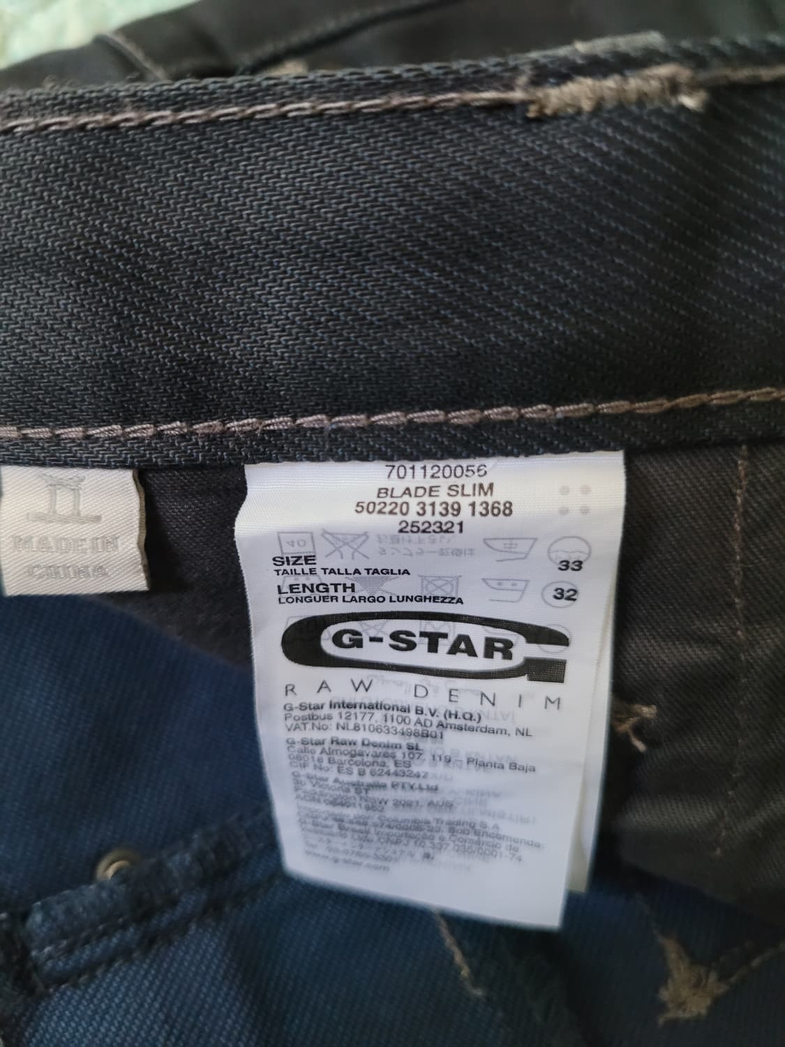 지스타로우 G star raw 블래이드슬림 신치백 다크블루 코팅진 32 상품이미지5