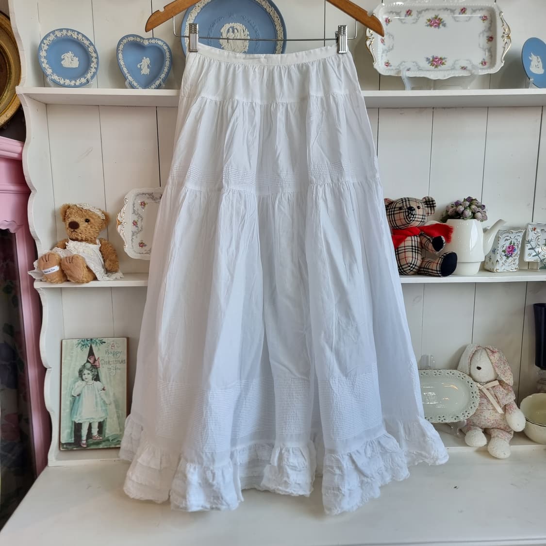 화이트 코튼 롱스커트 상품이미지5