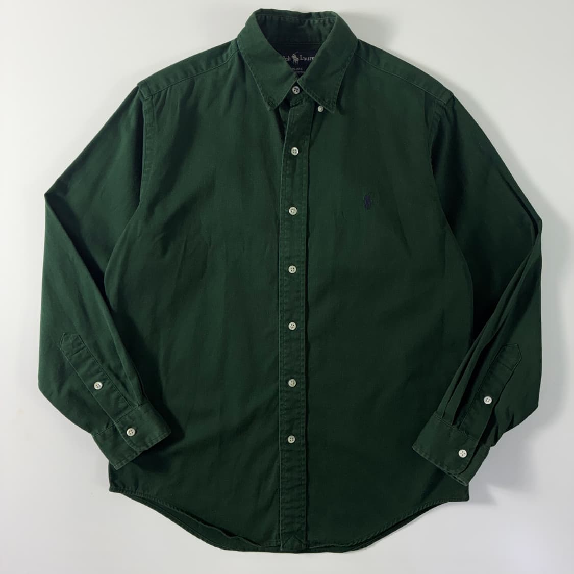 Polo 폴로 랄프로렌 90‘s 딥그린 헤지 코튼 셔츠 상품이미지1