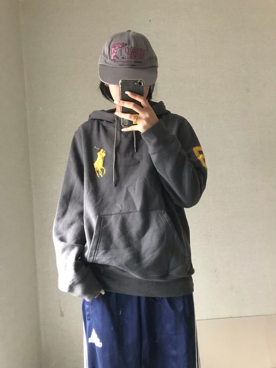 폴로 그레이 빅포니 후드티 상품이미지4