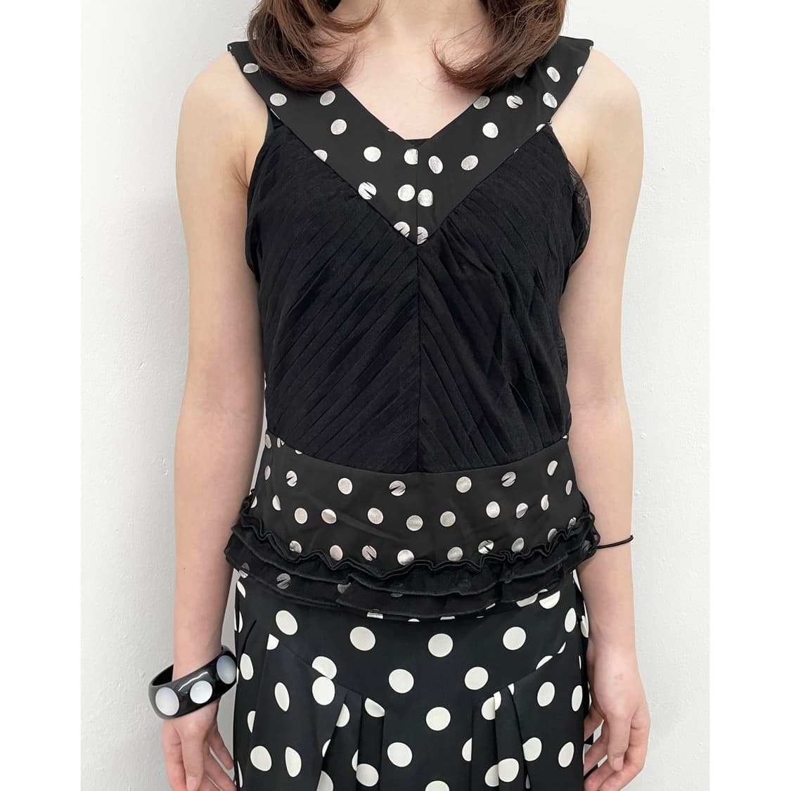 도트 셔링 프릴 탑🎹 상품이미지1