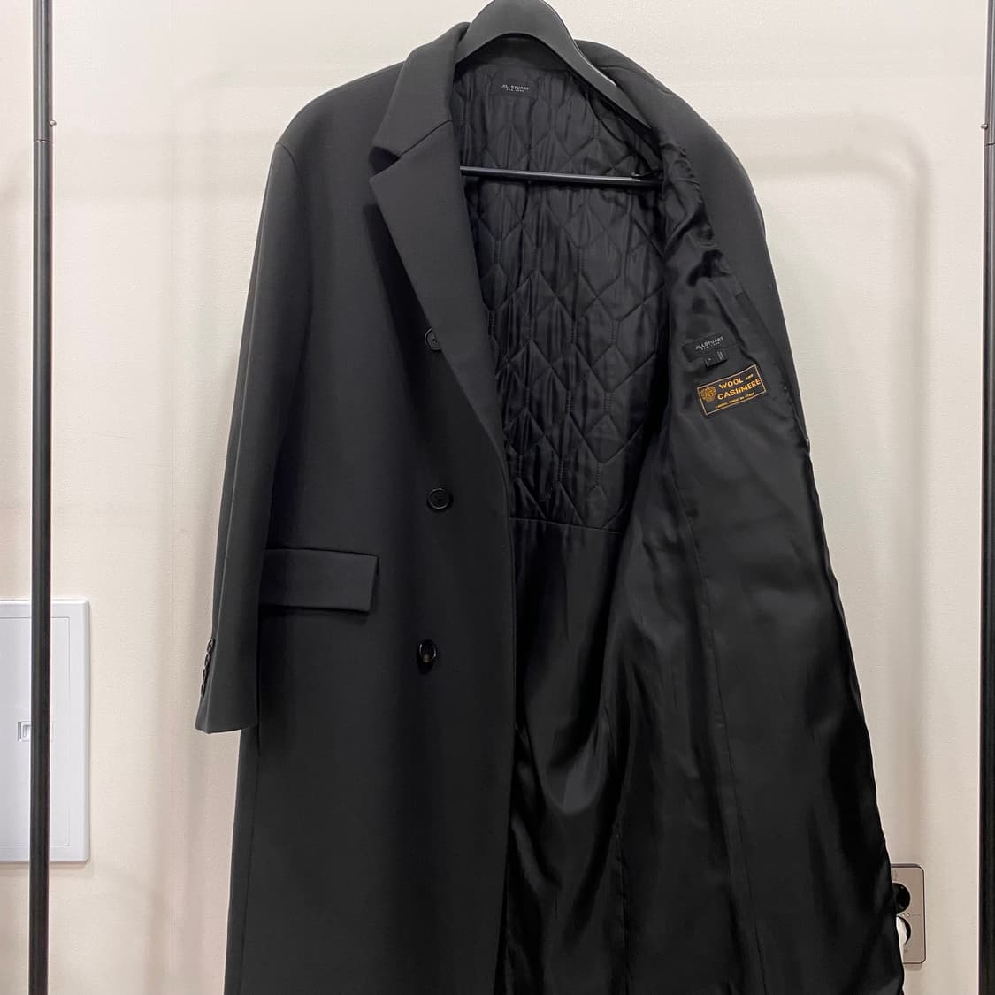 질스튜어트 뉴욕 울 캐시미어 더블 코트 챠콜그레이 상품이미지6