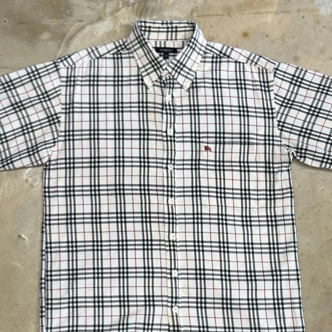 L 버버리 아이보리 노바체크 반팔 셔츠 상품이미지1