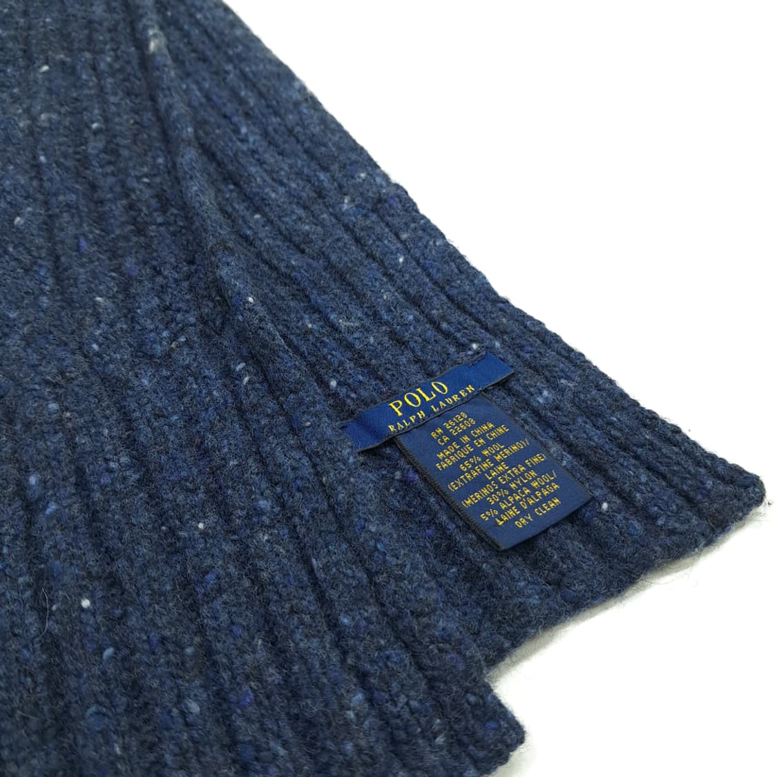 MX152 폴로 랄프로렌 로얄네이비 멜란지 울 니트 목도리 머플러 상품이미지5