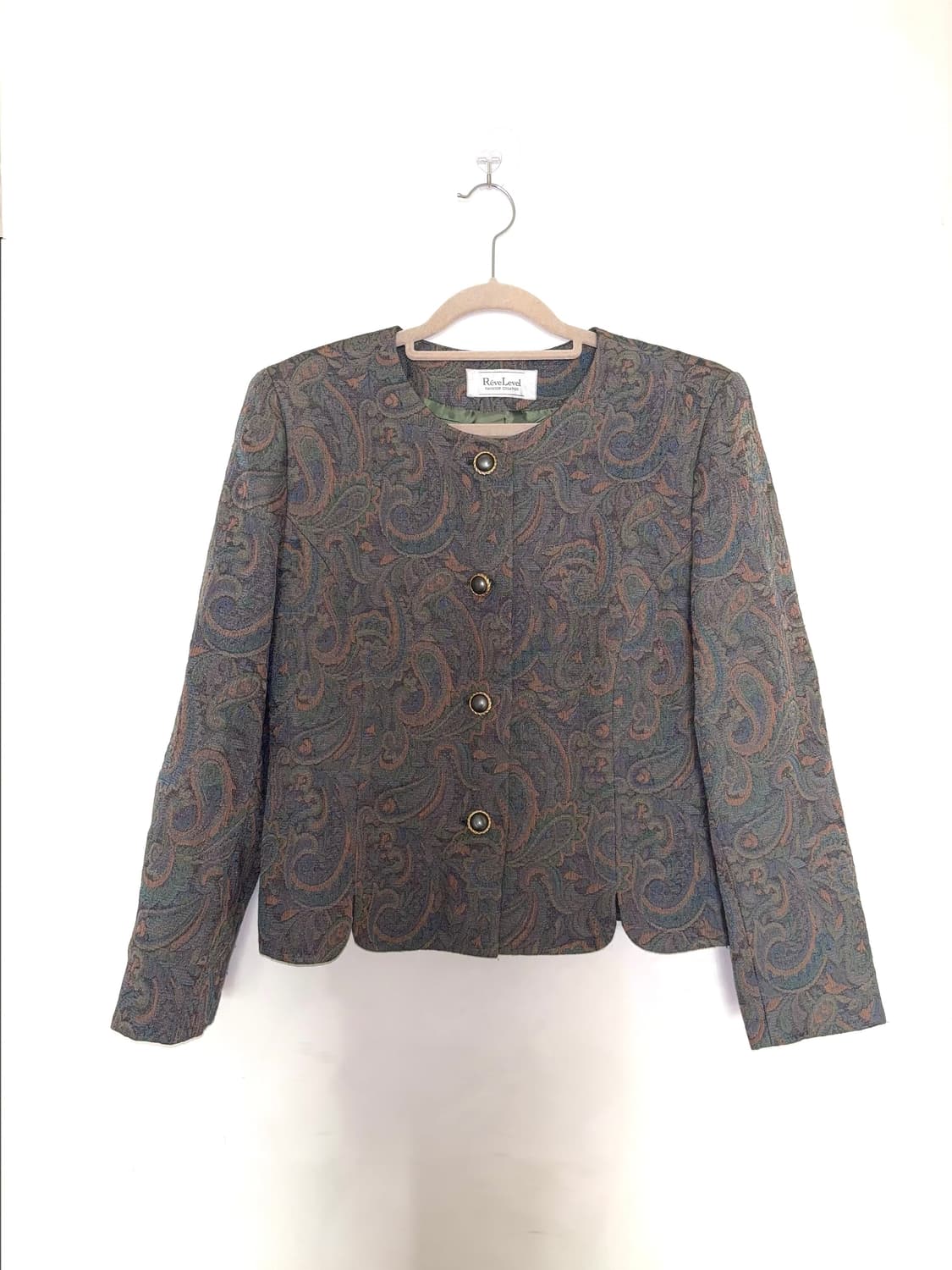 울60 아방가르드 에스닉 오리엔탈 페이즐리 패턴 빈티지 자켓 상품이미지4