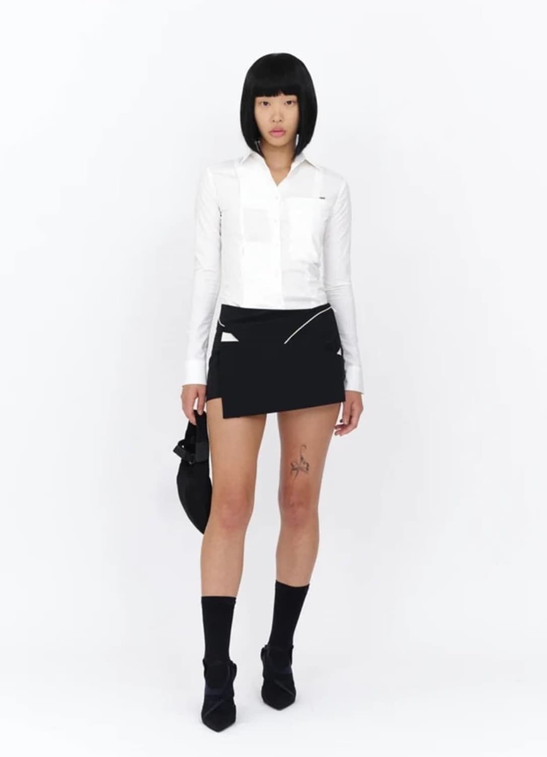 혜인서 Cinched Wrap Skirt 신치드 랩 스커트 블랙 상품이미지3
