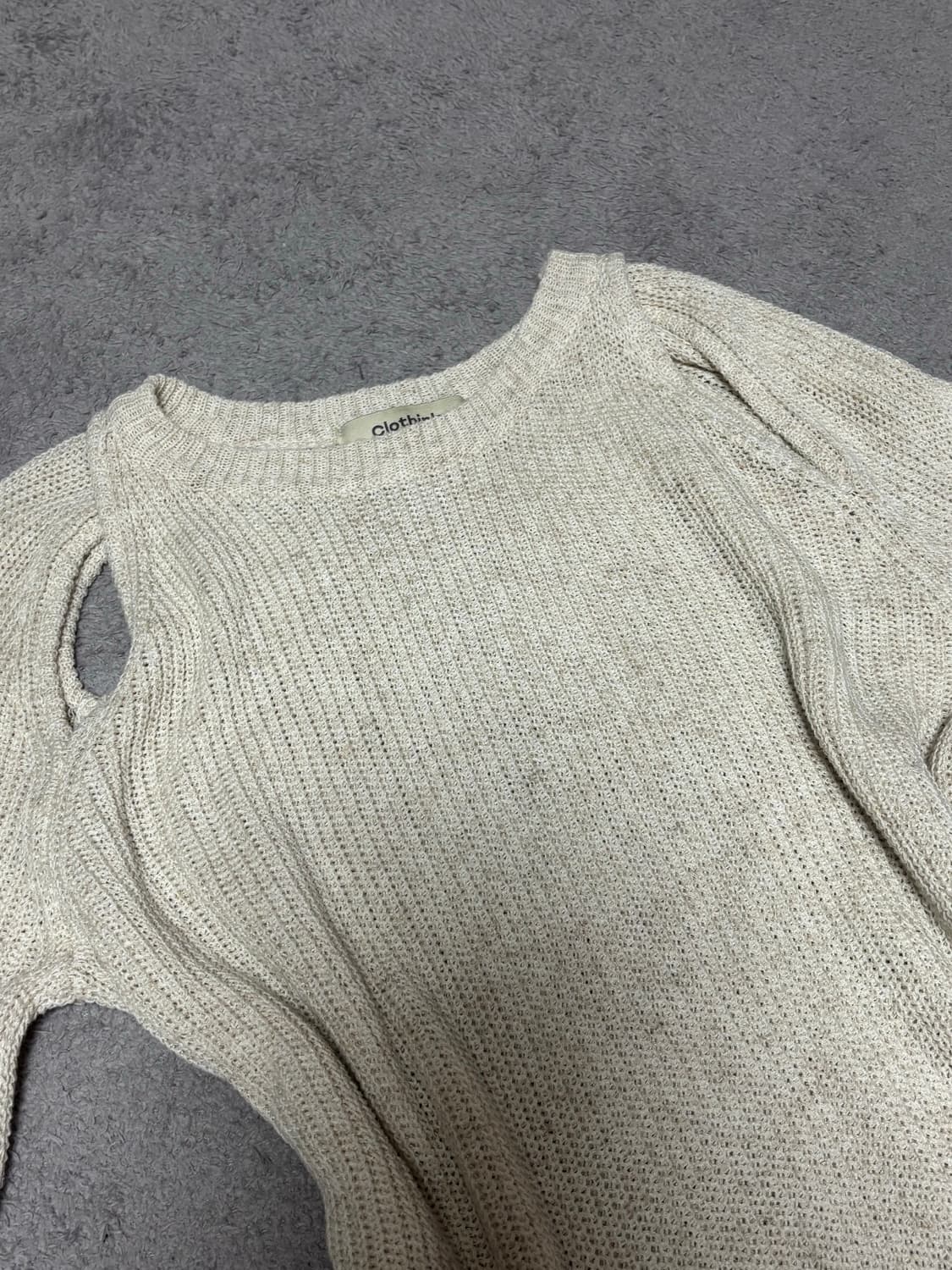 아이보리 트임 니트 상품이미지3