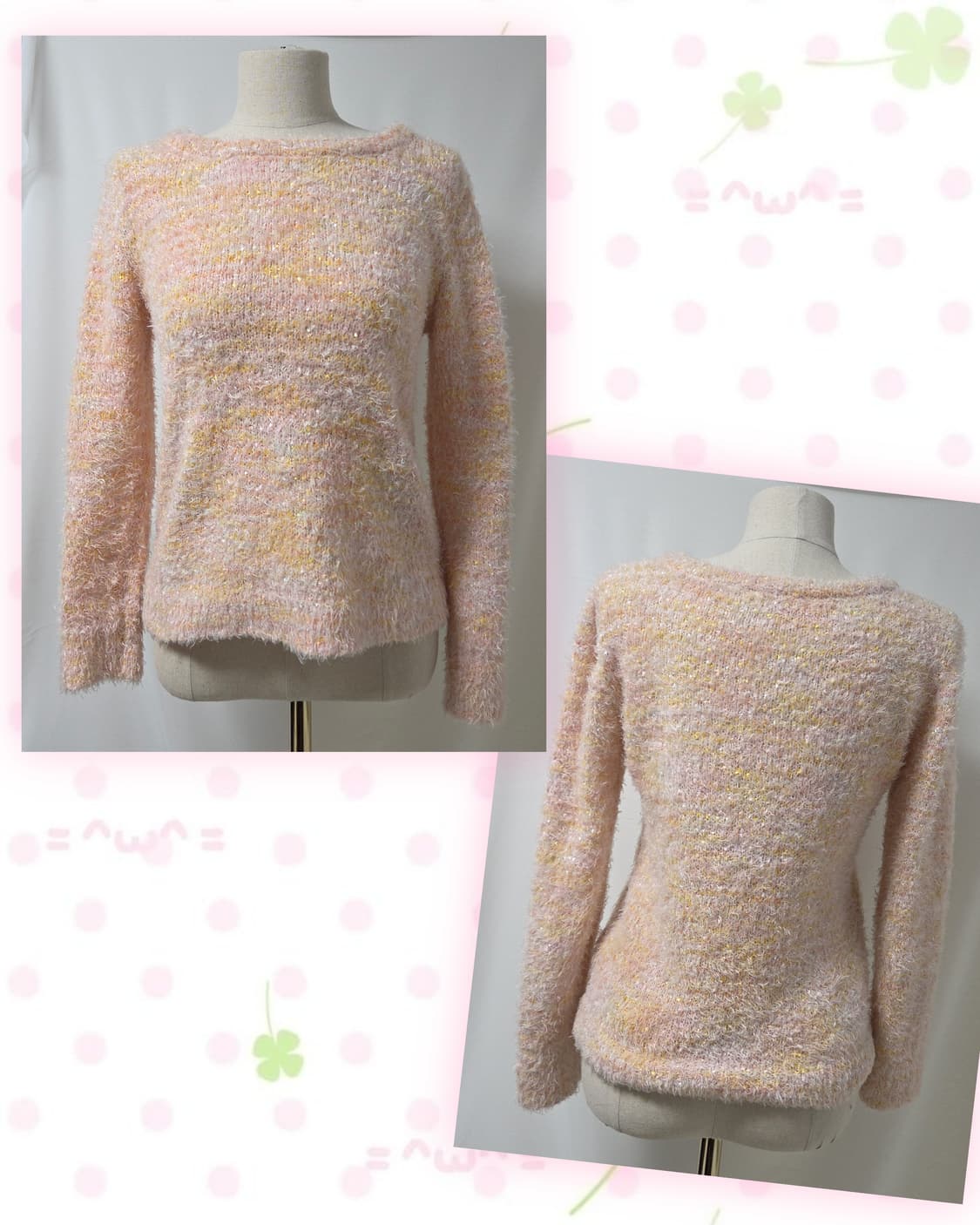 SORRIDERE 핑크 오렌지 부들부들 니트 상품이미지3