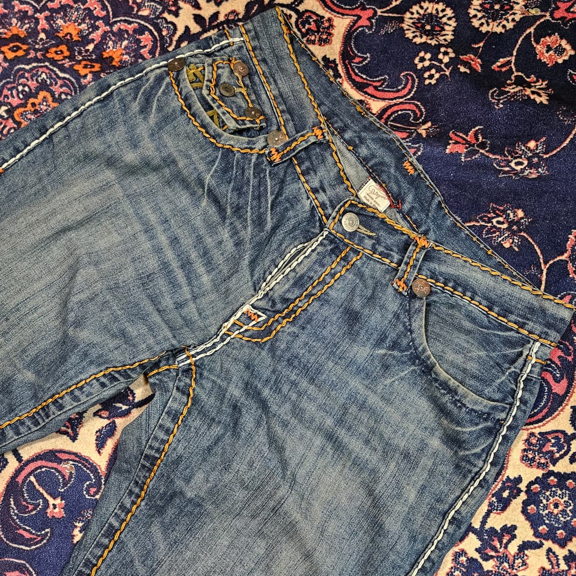 트루릴리젼 로건 슈퍼티 오랜지 스티치 데님팬츠  상품이미지4