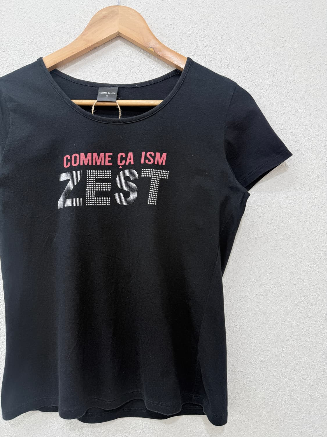 빈티지 coome ca ism 블랙 레터링 슬림 반팔티 상품이미지2