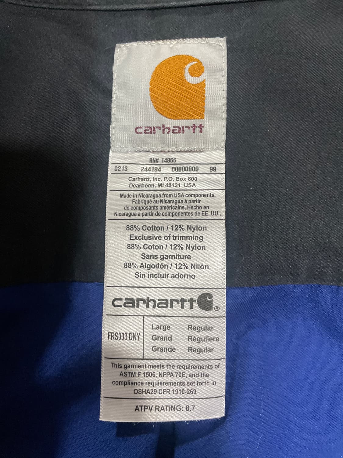 칼하트 블루 셔츠 상품이미지3