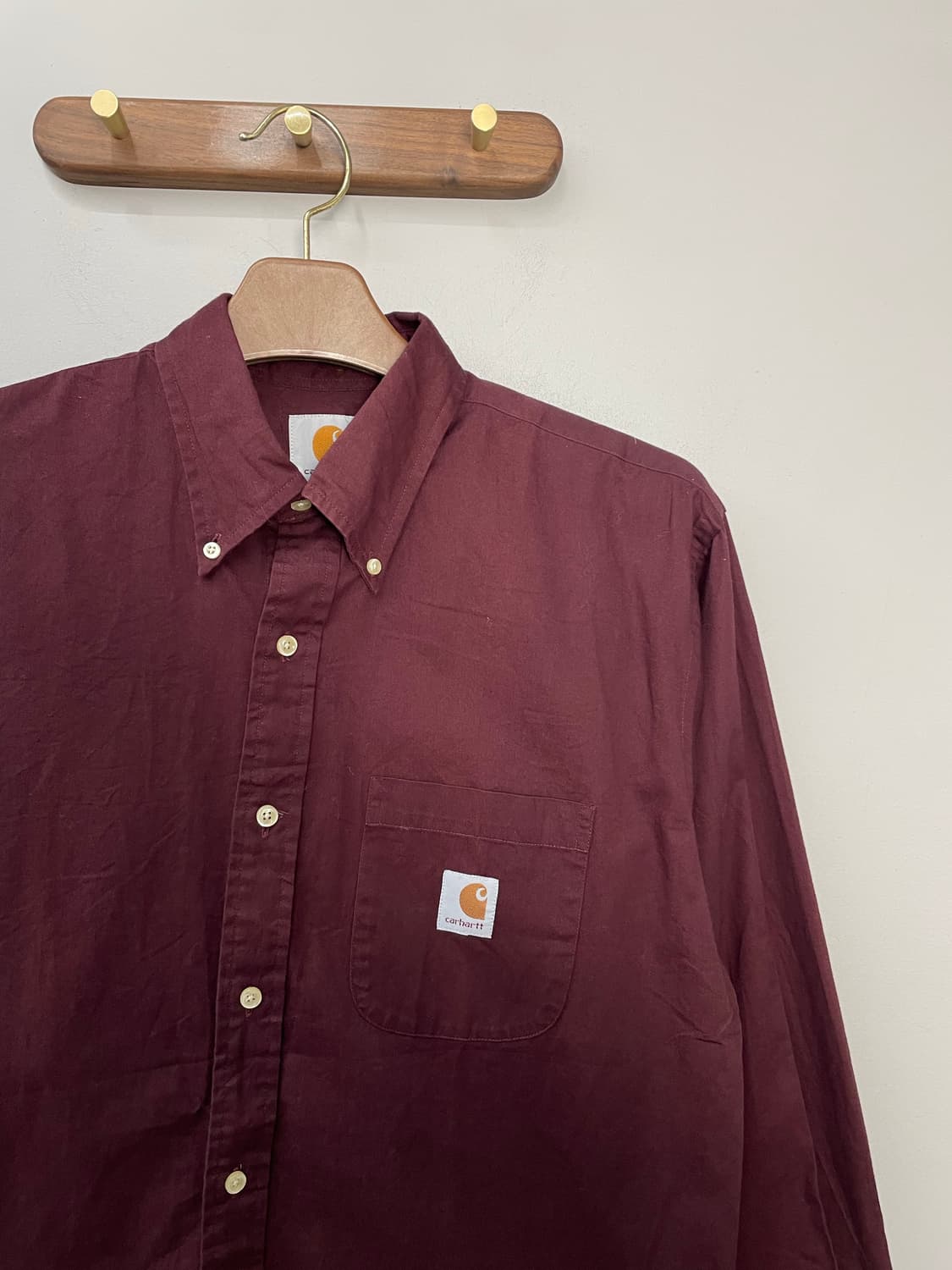 칼하트 버건디 포켓 워크 셔츠 H1717 상품이미지3