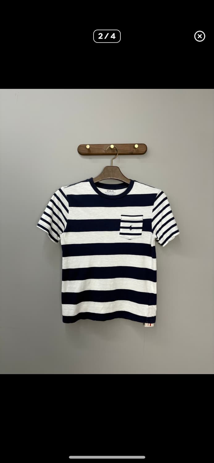 폴로 랄프로렌 배색 단가라 반팔 티셔츠 H1237 상품이미지2