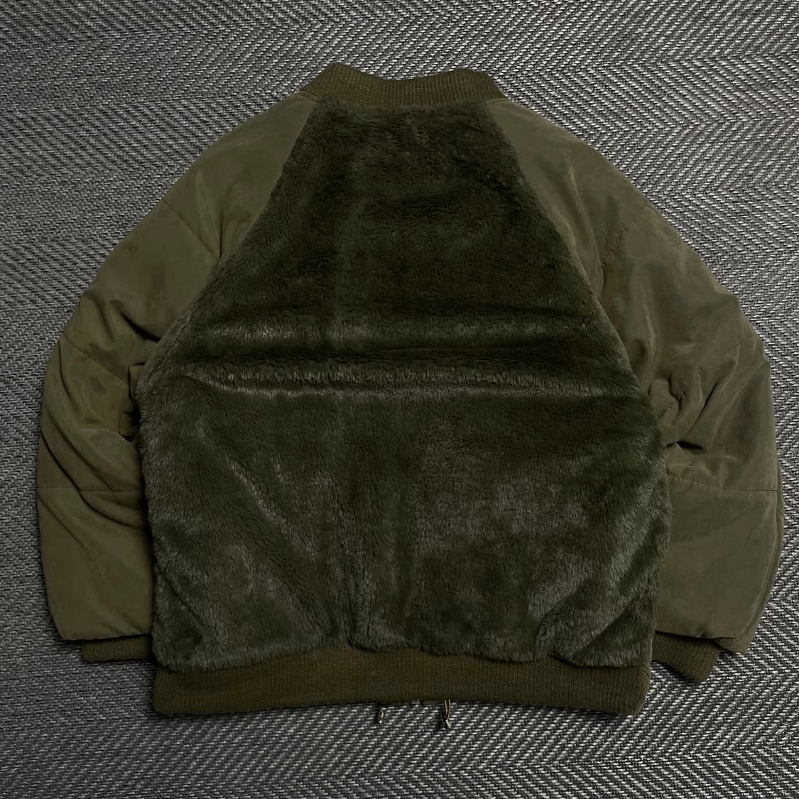 NAIN 플리스 믹스 퀄팅 봄버 자켓 카키 y 5312 상품이미지5